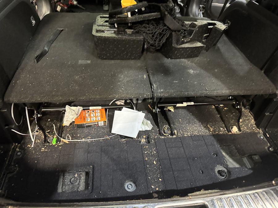 Mid-restoration, seats removed